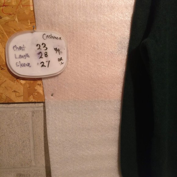 BANANA REPUBLIC Green 100%CASHMERE quarter zip Pullover Sweater w/Measurement XL - Picture 7 of 8